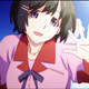 Tsubasa Hanekawa with her sad little smile.